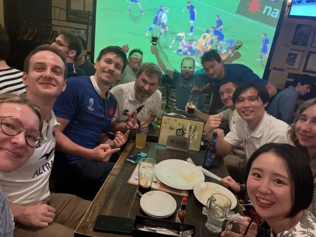 AFRC supporters enjoying a pre-match gathering in Tokyo
